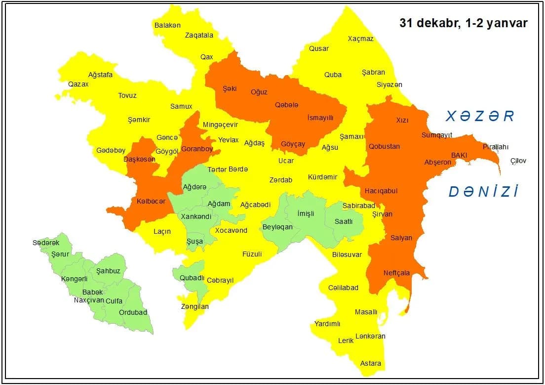 Güclü külək xəbərdarlığı: Bakı və bölgələrdə narıncı təhlükə