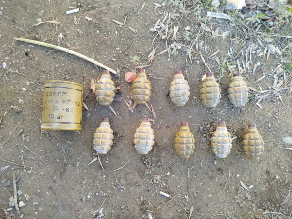 Binəqədidə FHN əməliyyatı: 10 ədəd F-1 qumbarası zərərsizləşdirilib